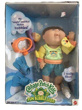 Cabbage Patch Kids Fun Bubble Baby 1997 Magic Snorkel Doll Mattel